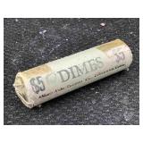 Roll Of Uncirculated 1964 Silver Dimes