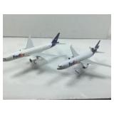 2 Fed-Ex Model Airplanes. Boeing 777-200F & MD-11