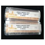 2008-d & 2008-p Uncirculated Penny Rolls Ms-65
