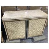 Spider marble top cabinet w/double sided doors,