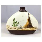 NLC Signed Handpainted Southwest Style Vase. 9in