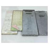 Vtg clipboards field cases, citation pads &