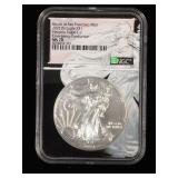 2021 San Francisco Silver Eagle Ngc Ms-70 Heraldic