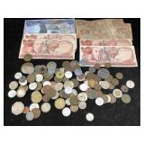 Bag Of Possible Collectible Foreign Coin Currency