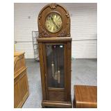 Antique German Oak Case Grandmother Clock -