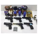 6 BB Pistols and Asstd Accessories