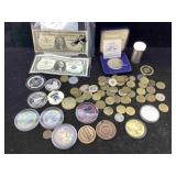Bag Of Possible Collectible Us Copy Coins, Tokens,