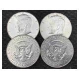 4-40% Silver Kennedy Half Dollars