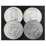 4-40% Silver Kennedy Half Dollars