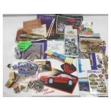 Indy 500, pamphlets, post cards, stickers, key