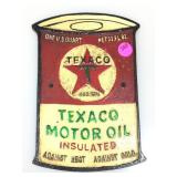 Metal Texaco Motor Oil Advertising Plaque