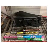 5 Metal Baseball Bats w/bag and Golf clubs, see