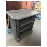 Grey Nightstand W/3 Drawers