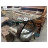 Glass Top Accent Table, Approx 2ft Tall