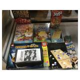 Assorted games, Scrabble, Jenga, Candy Land &
