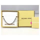 NIB Michael Kors Faux Black Pearl & Pave Crystal