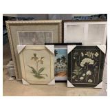 Assorted wall art. Largest framed to 31x25