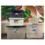 4 plastic bins incl. Sterilite and Rubbermaid