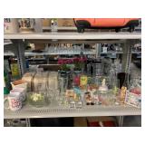 Assorted glassware, vases, stem-ware,