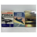 3 table books. Air Force, jets.
