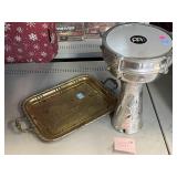 Aluminum Darbuka by Meinl and Metal Tray.