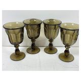 4 imperial glass goblets. OH oil Williamsburg.