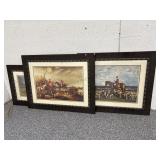 4pcs Framed Prints - some glass damaged - largest
