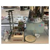 PartyLite Christmas Display, Metal Candlesticks,