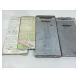 Vtg clipboard/ field cases, citation pads &