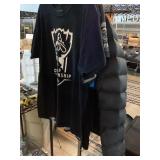 Assorted T-shirts & The North Face puffer jacket