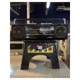 Vintage JVC Boombox and Step Stool.