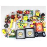 Collection of small novelty toys and more.