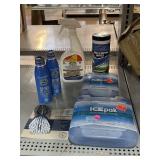Ice Paks, Sunscreen, Mold Eliminator, Wipes, and
