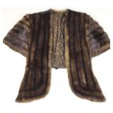 Vtg Mink Fur Shawl w/ Pockets