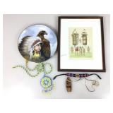 Native American style framed print, 10x12,