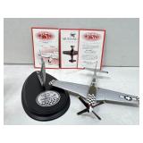 Franklin Mint Mustang P51 Fighter Plane w/COA