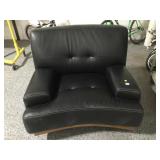 W.Schillig Black leather armchair, approx 40in