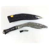 Vtg Horn Handle Gurkha Kukri W/ Mini Knife and