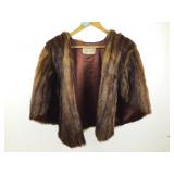 Hudsonï¿½s brown fur mink stole, needs some repair