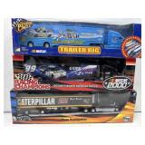 3 Nascar transporter trailer rigs, 1:64 scale