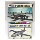 Model kits, F-80 Shooting Star & B-25H Mitchell,