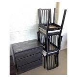 IKEA Nighstand w/4 chairs, approx 28in long