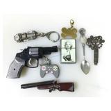 Lighters, guns, Marilyn Monroe picture, key