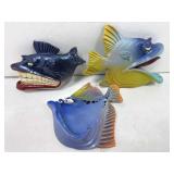 Signed clay fish wall decor set