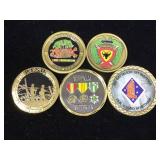 5 Military Challenge Coins