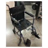 Nova Blue metal rolling transport chair, 300lbs