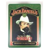 Jack Danielï¿½s tin container, bottle unopened