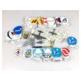 Miniature Delta airplanes, bombs, stickers & more