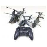 3 Micro RC Military Helicopters. One Controller