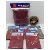 Marine Corps canvas flags, embroidered, emblem,